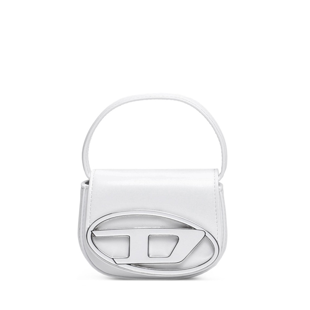 DIESEL 1DR XS mini bag with D plaque white
